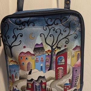 Anushka Crossbody Bag, Winter Cityscape With Cats